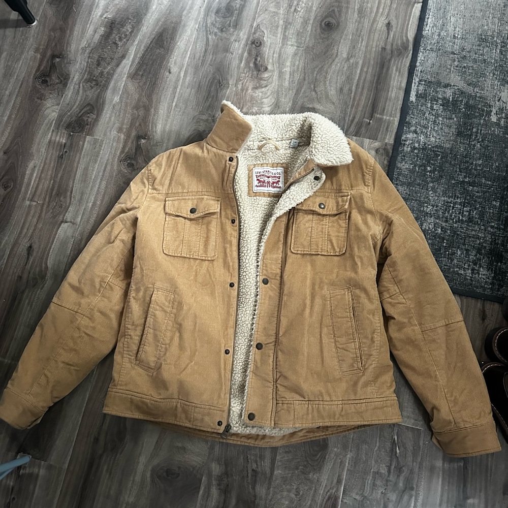 Levi's Men's Camel Sherpa-Lined Jacket